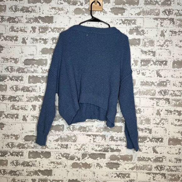American Eagle | women blue knitted cardigan sweater - Picture 9 of 10